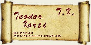 Teodor Korti vizit kartica